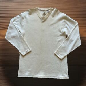 Perry‎ Ellis Men's Classic Solid V-Neck Sweater, Ivory Natural XL NWT